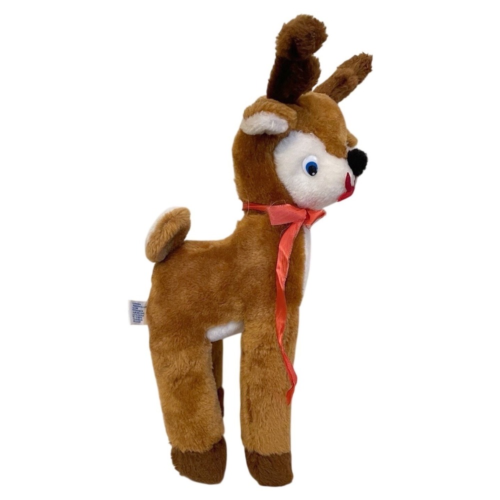 Vtg Parisi‎ Creations Reindeer Stuffed Plush Toy Santa Christmas Xmas